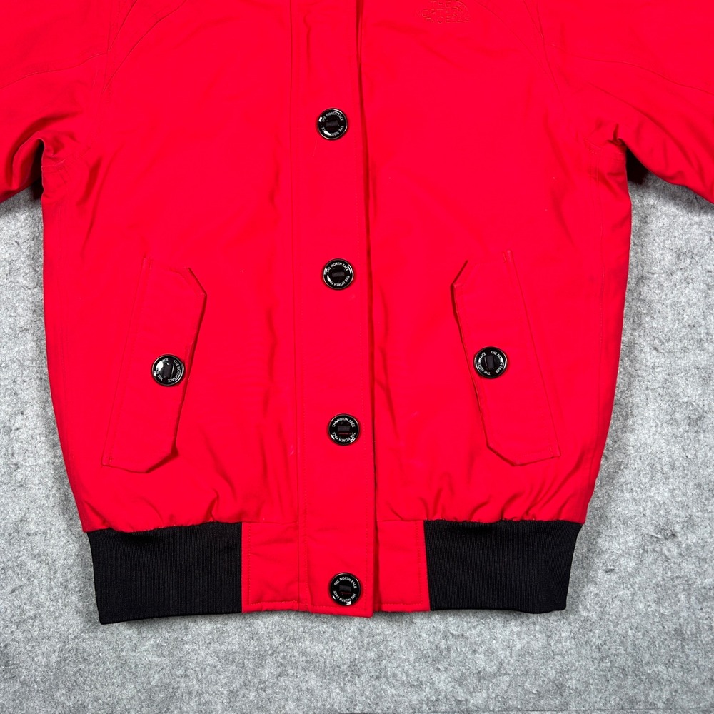 The North Face‎ jacket Womens Small Red hooded fur Down Insulated puffer quilt - Picture 5 of 16